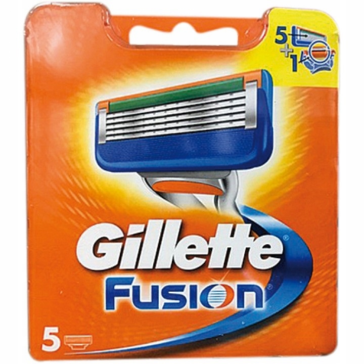 Gillette Fusion Wymienne Ostrza Wkłady 5 Sztuk