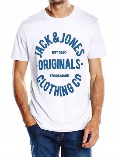 BIAŁY T-SHIRT Jack Jones KOSZULKA ORIGINALS + M/L