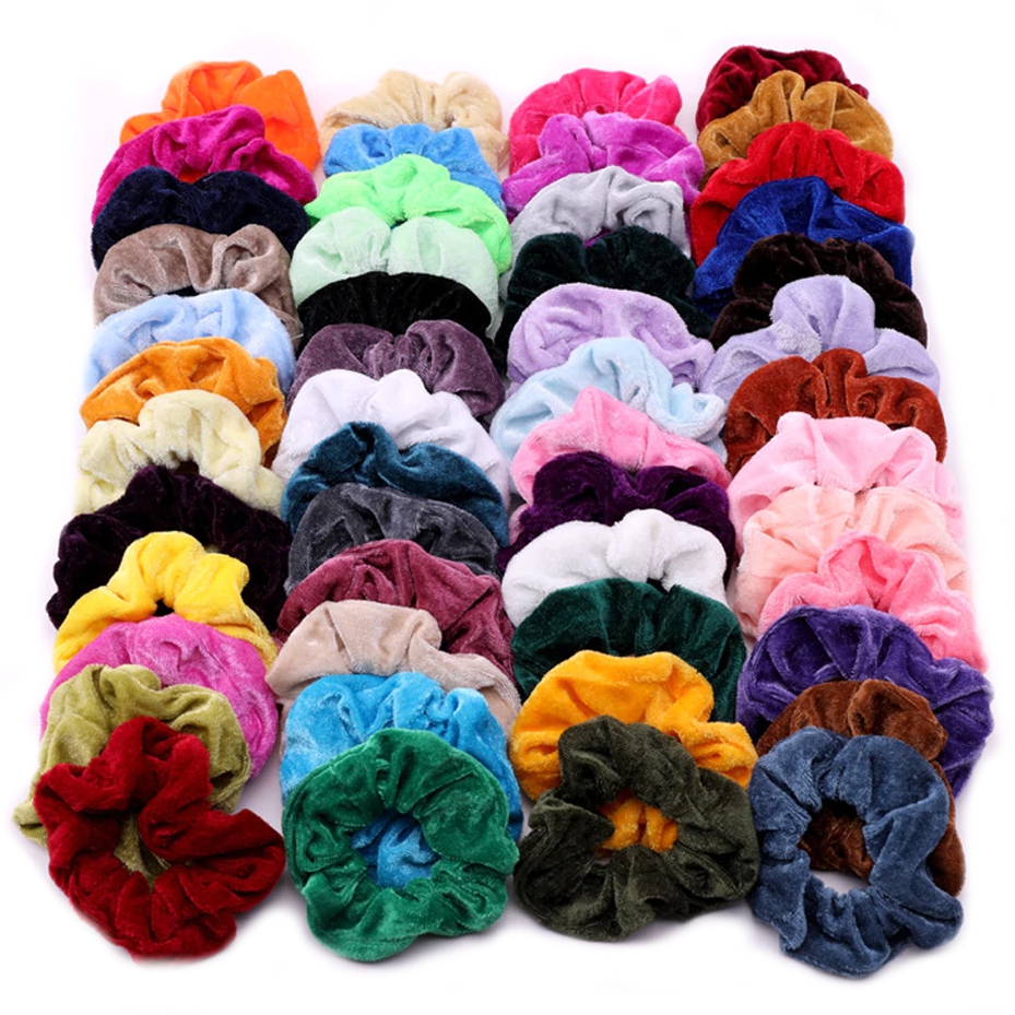 GUMKI do włosów AKSAMITNE Velvet Scrunchie 50 szt