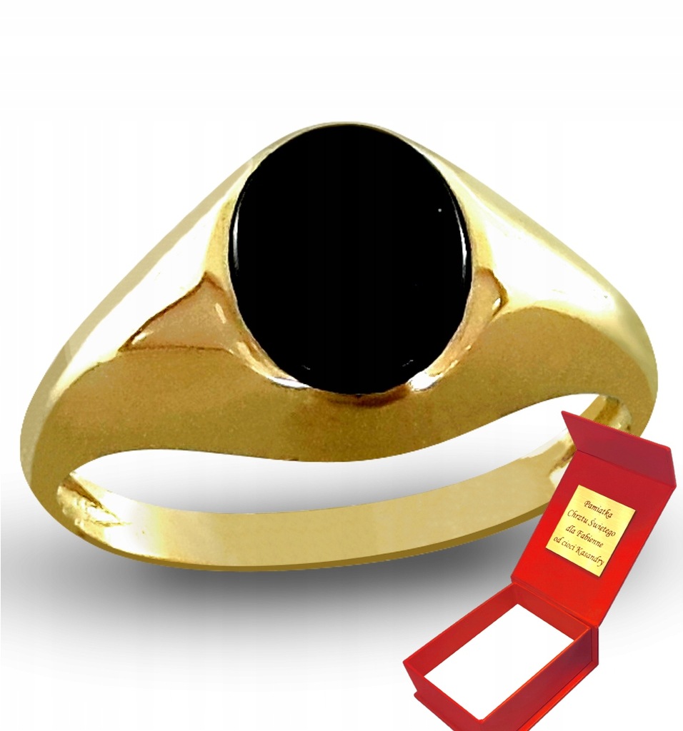 ZŁOTY SYGNET Z ONYKSEM ŻÓŁTE ZŁOTO PR. 333 ONYKS
