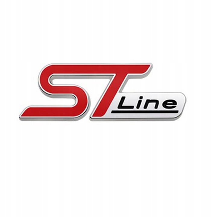 EMBLEMAT LOGO ZNACZEK FORD ST LINE KLAPA - CZERWONY