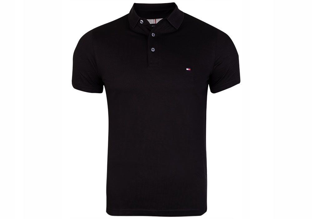 TOMMY HILFIGER MĘSKA KOSZULKA POLO BLACK r. M