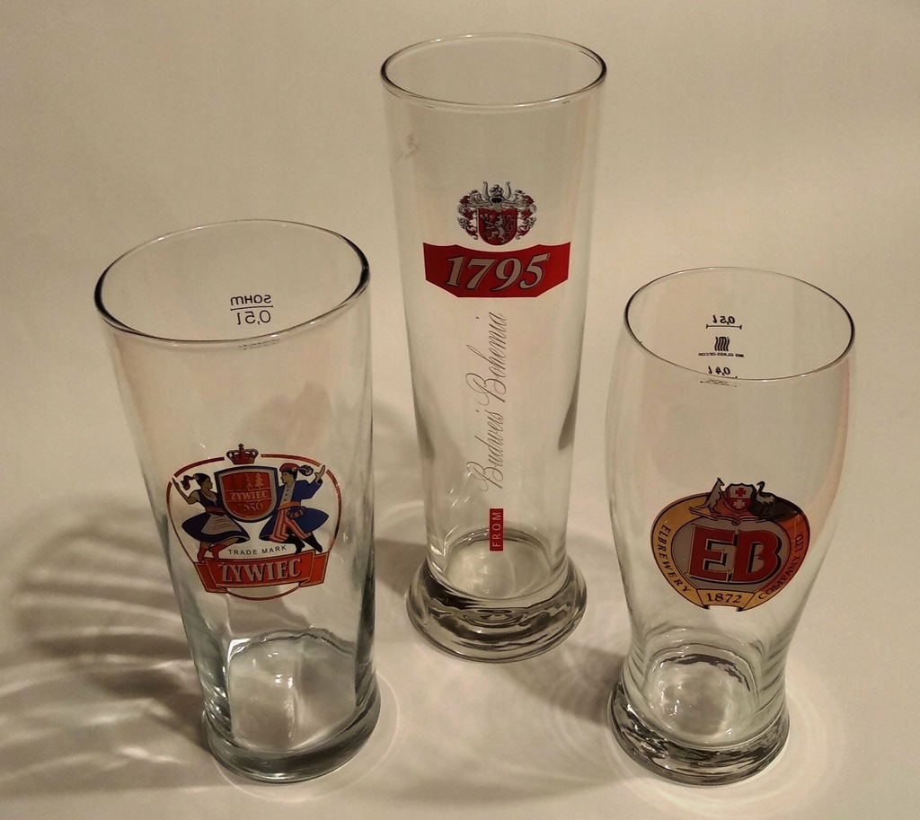 Mini-kolekcja – 3 szklanice do piwa