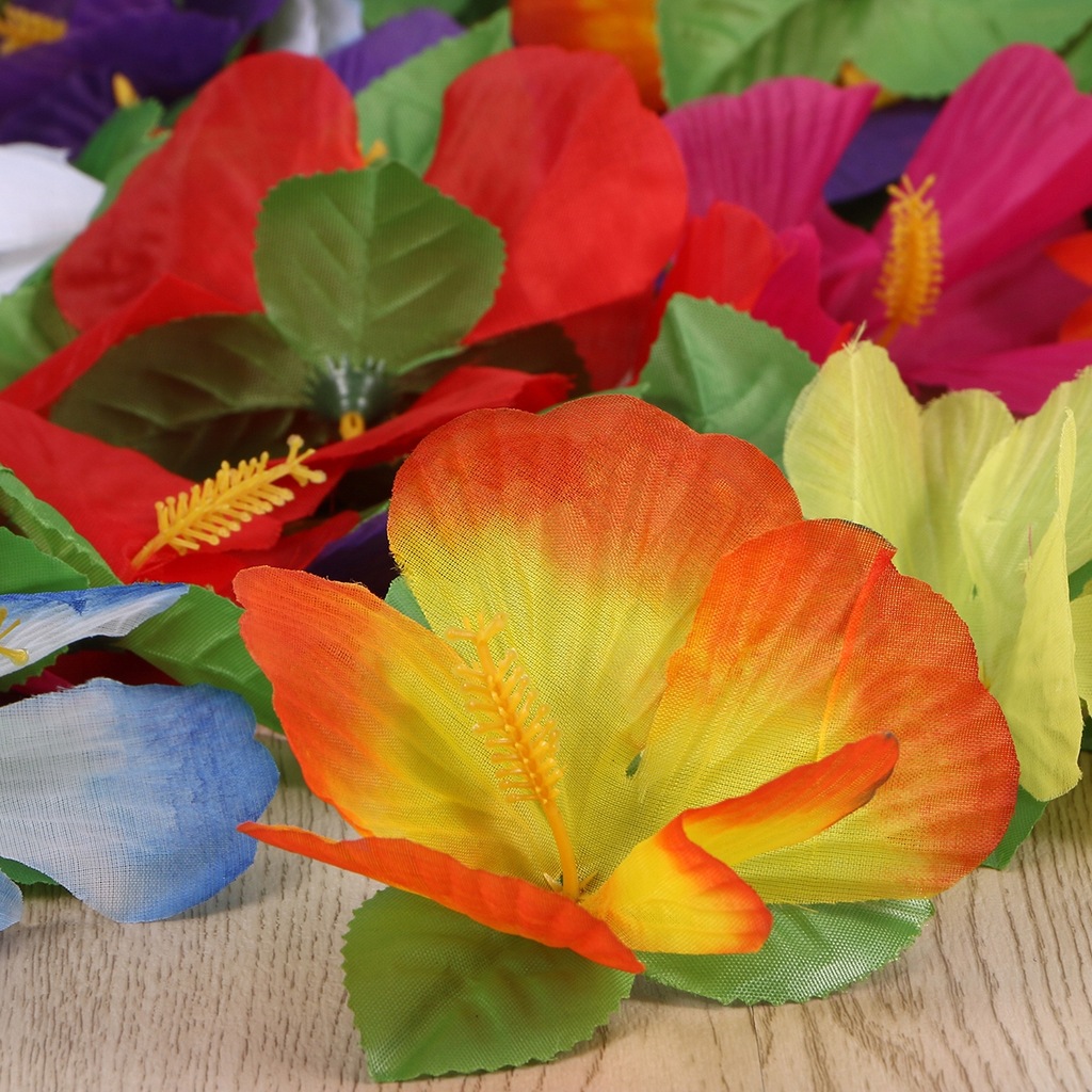 Silk Hawaiian Flowers Luau Party Hibiscus 36 Pcs 13599296608