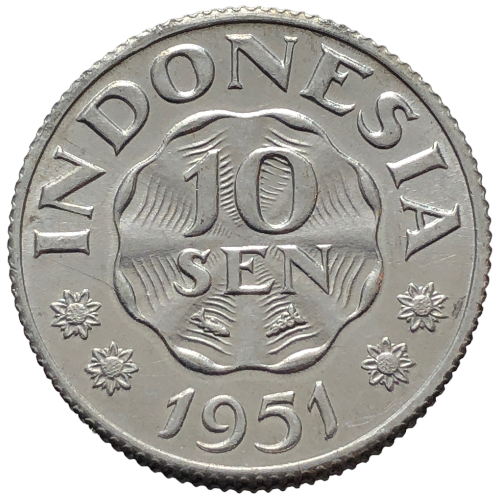 59695. Indonezja - 10 sen - 1951r.