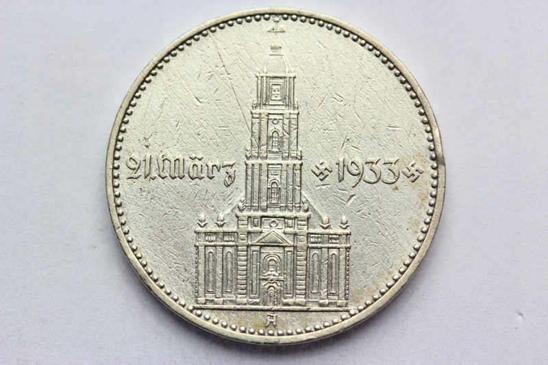 2 REICHSMARK RZESZA 1934-A SWASTYKA KATEDRA NAPIS