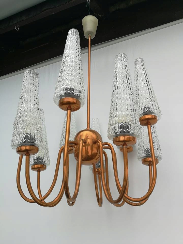 Żyrandol ELMED Zabrze Lata 50/60 Design PRL Lampa