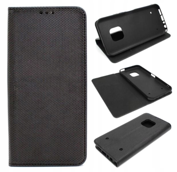 Etui Case Smart Magnet do Nokia XR20 5G czar+SZKŁO Pokrowiec Obudowa