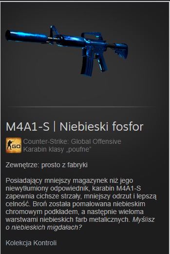 CS:GO M4A1-S | Niebieski fosfor / Blue Phosphor FN