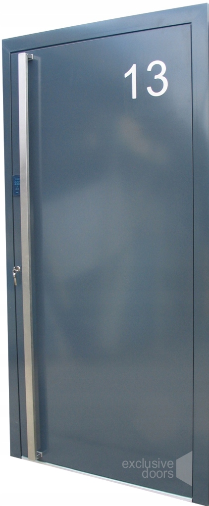 Drzwi aluminiowe zewnętrzne pełne, nowoczesny wzór