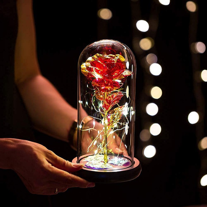 Купить Вечная роза в стекле, красная цветочная коробчатая роза LED: отзывы, фото, характеристики в интерне-магазине Aredi.ru