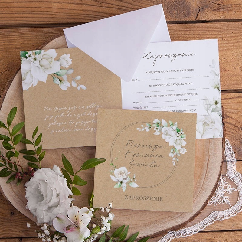 Купить ПРИГЛАШЕНИЯ НА ПРИЧАСТЬЕ Рустик с крафтовыми цветами: отзывы ...