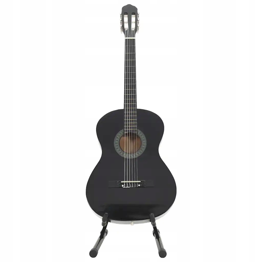 vidaXL 12-częściowy zestaw z gitarą klasyczną, czarny, 4/4, 39"