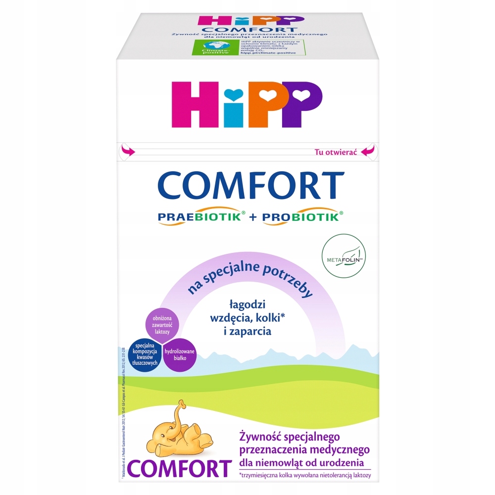 HiPP COMFORT wzdęcia KOLKI zaparcia dla niemowląt od urodzenia 600g