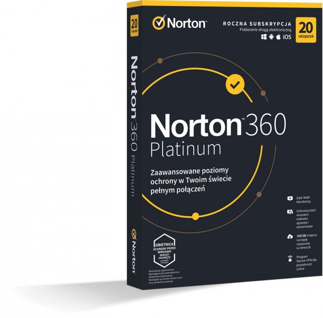 Norton 360 Platinum BOX PL 20 device licencja rok