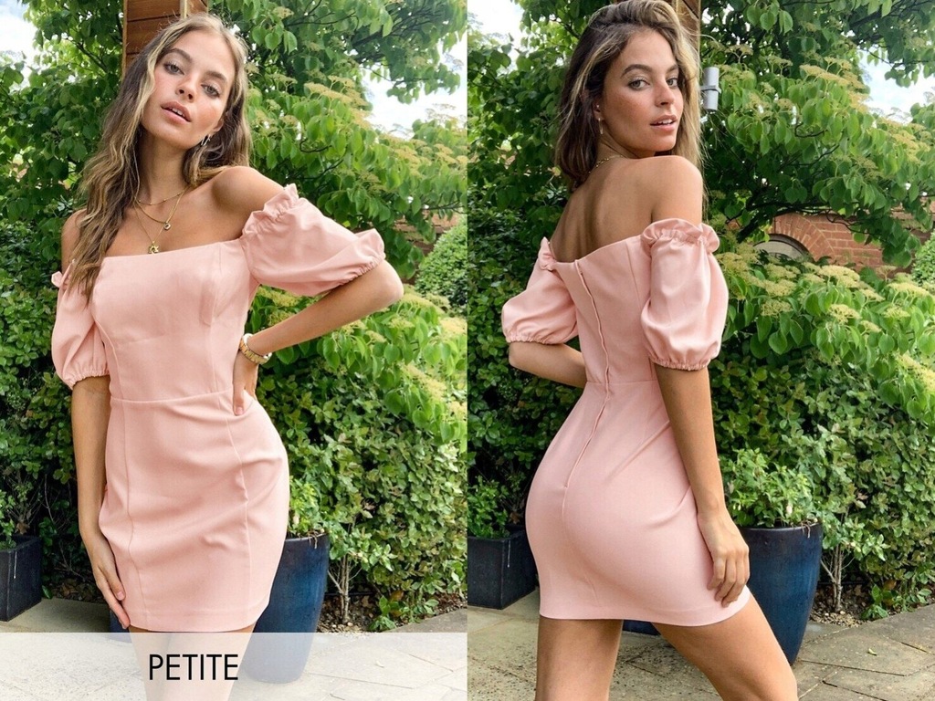 Miss Selfridge Petite Jasnoróżowa sukienka mini M