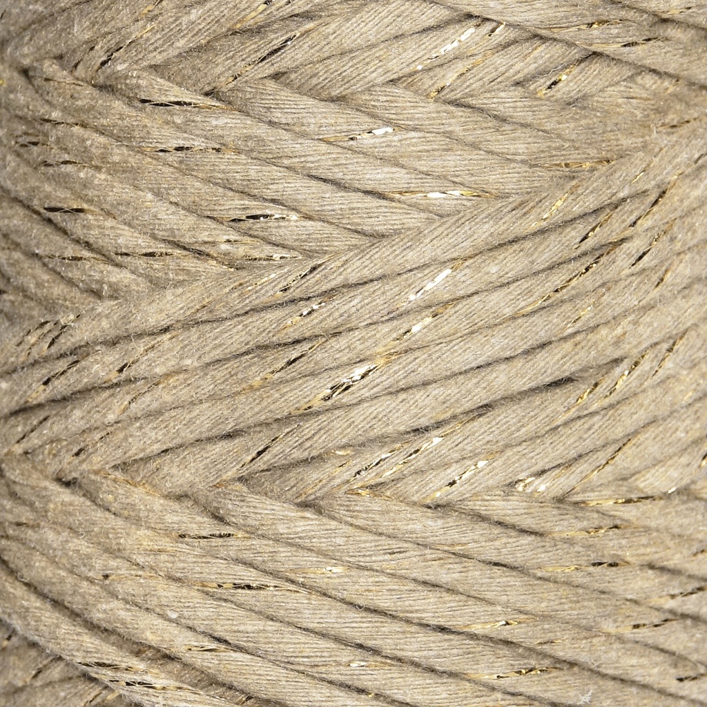 sznurek bawełniany makrama bawełna 3mm 20m złotbeż