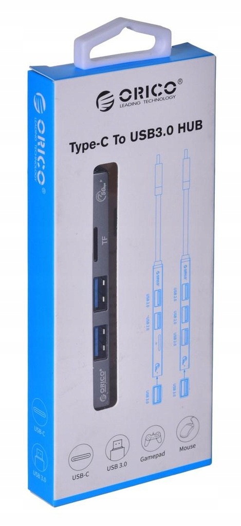 ORICO HUB USB-C 3X USB-A, CZYT MICROSD, 5 GBPS,ALU