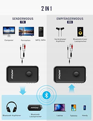 Mpow 2W1 Adapter Bluetooth 4.1 ODBIORNIK CAR AUDIO