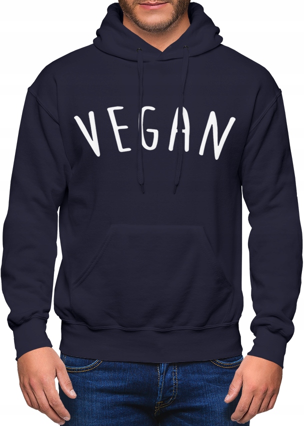 VEGAN BLUZA WEGAN MĘSKA Z NAPISEM NADRUKIEM R. XXL Z KAPTUREM DRESOWA