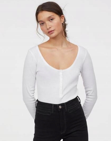 18R159 H&M__MJ9 BLUZKA PRĄŻKI GUZIKI__M