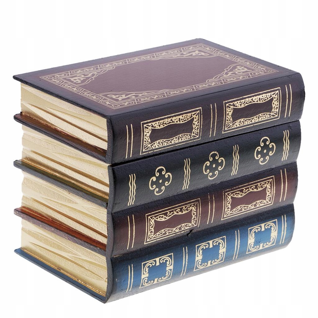 Vintage Book Design Jewelry Bracelet Storage Box Case A-S