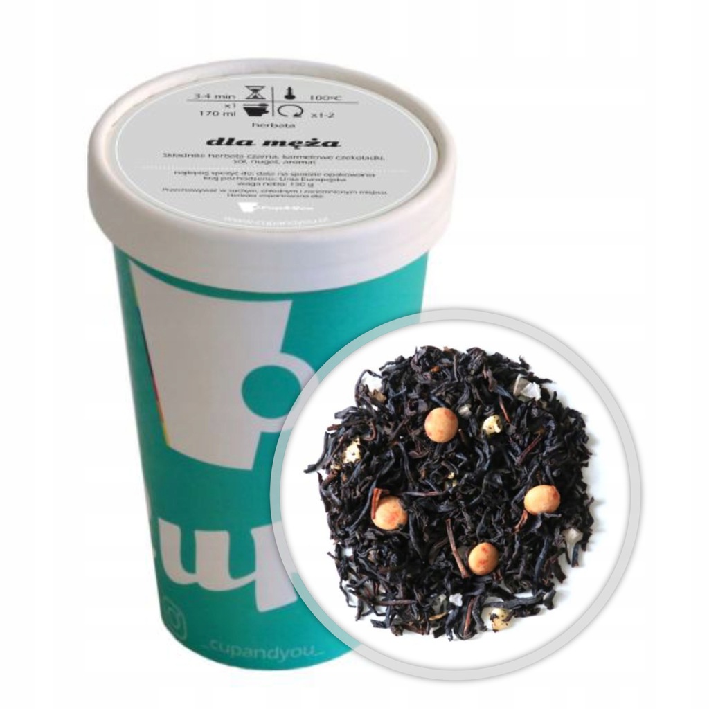 Herbata czarna DLA MĘŻA sypana premium karmelowe czekoladki sól nugat 150g