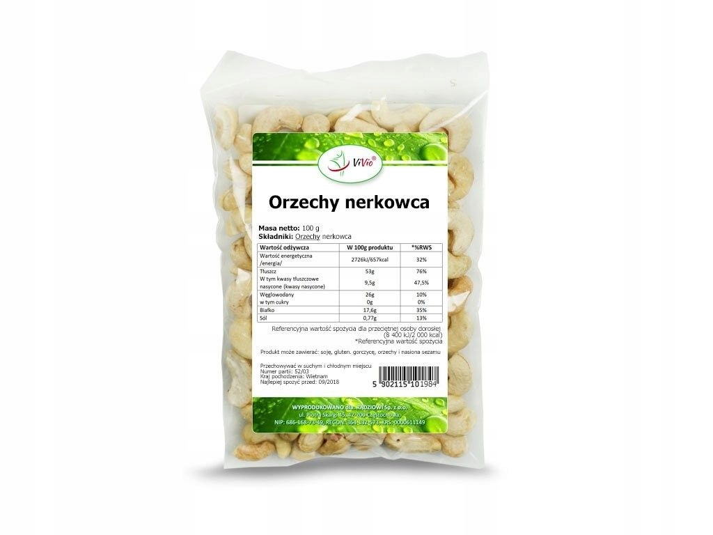 ORZECHY NERKOWCA 100g pyszne NATURALNE