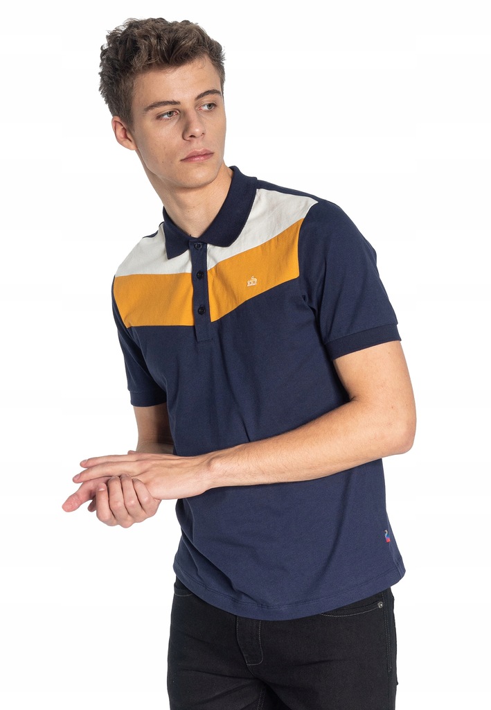Koszulka Polo CLYDE Merc Granatowy Ciemny L