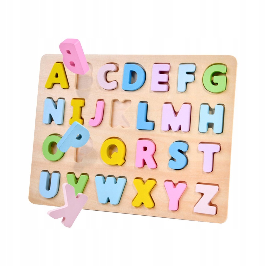 Wood Alphabet Puzzle Set Early Learning Toy for Kids Ages Years Children