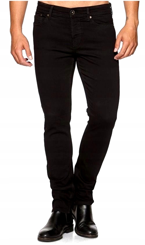 ONLY SONS jeansy CZARNE RURKI slim WYGODNE 34/36