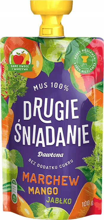 Dawtona Mus Drugie Śniadanie Marchew Mango 12sztuk