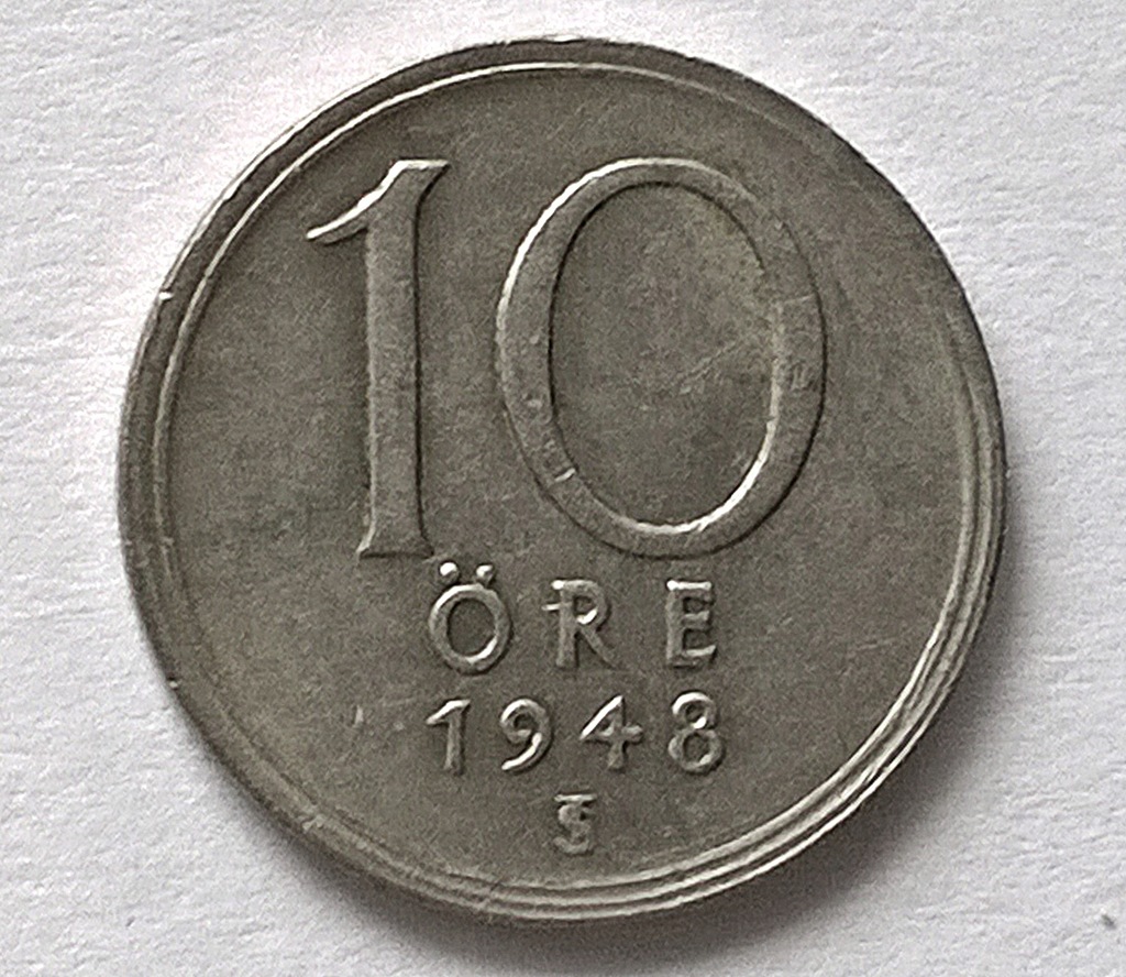 SZWECJA 10 ORE 1948 / srebro