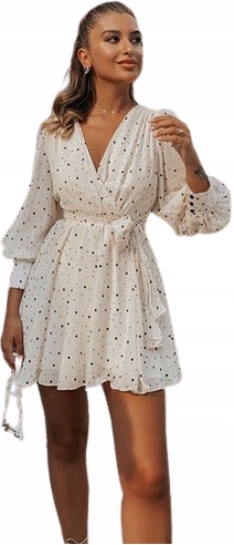 Zara sukienka mini w kropki polka dot M