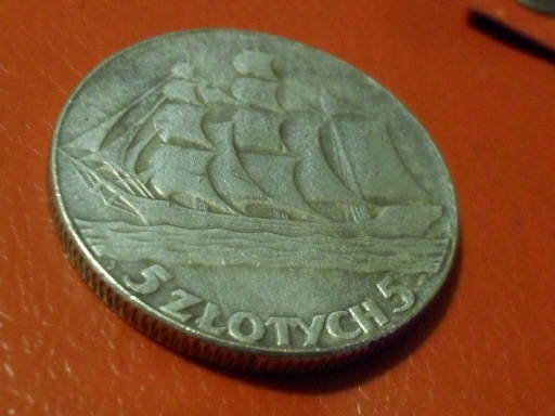 5 zł statek 1936 r.