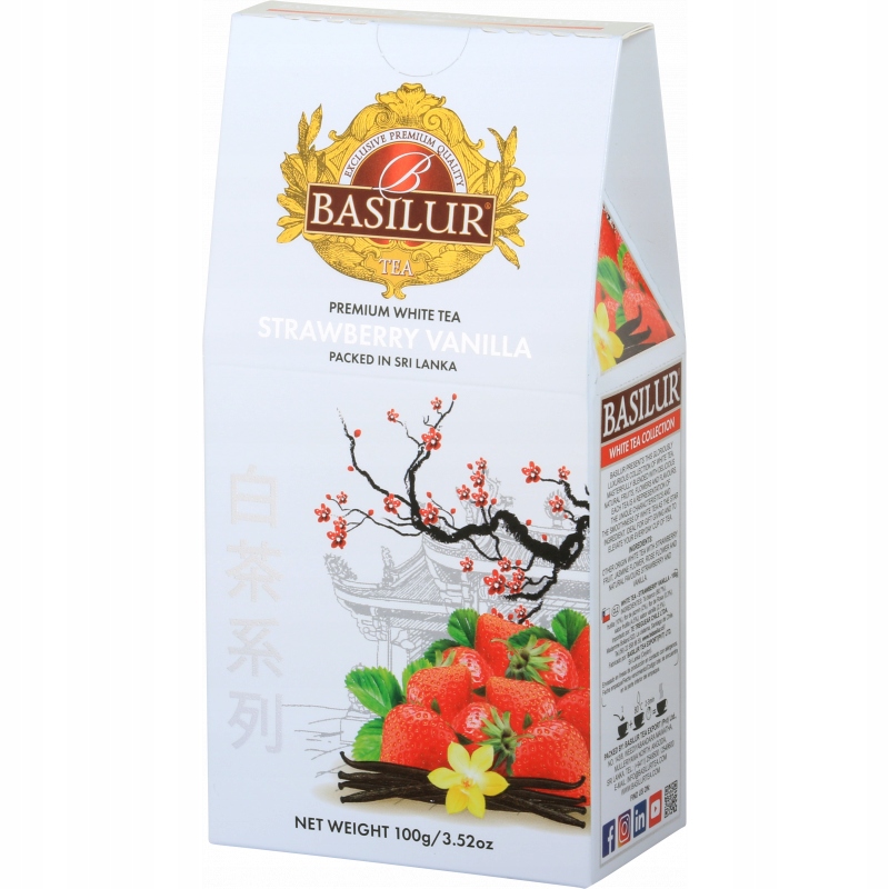 Herbata biała liść BASILUR STRAWBERRY VANILLA 100g