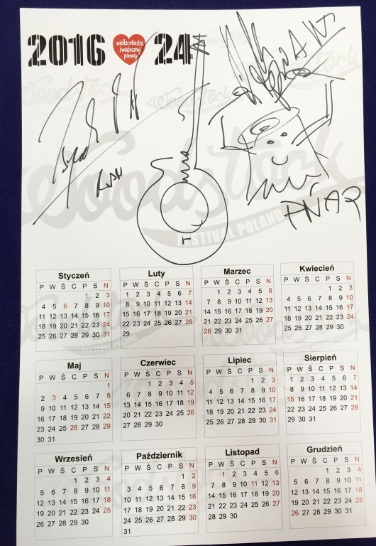 Roan- kalendarz 2016 z autografami