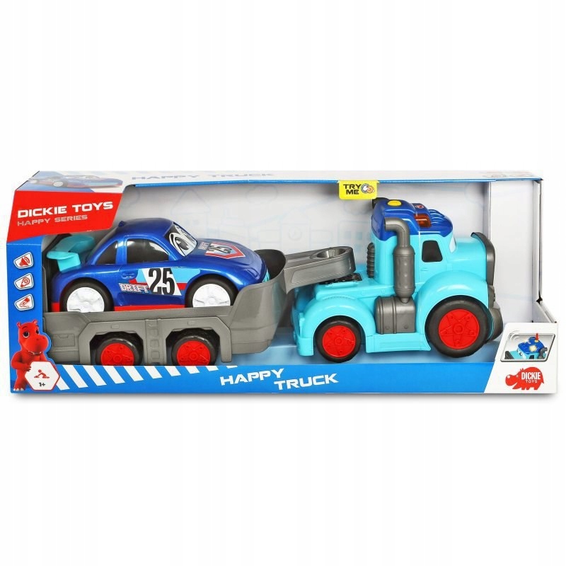 Dickie Happy - Ciężarówka z przyczepą i autem wyśc