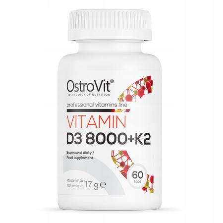 Suplement diety witamina D3 OstroVit Vitamin D3 8000 + K2 60 tabletek