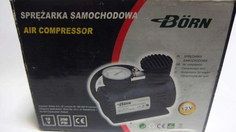 SPRĘŻARKA SAMOCHODOWA BORN SKAN03144 12V 250PSI - 8620653119 - oficjalne  archiwum Allegro