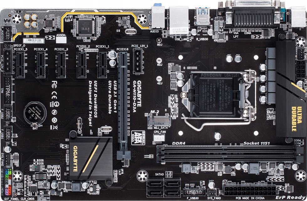 Купить GIGABYTE GA-H110-D3A 1151 DDR4 МАТЕРИНСКАЯ ПЛАТА: отзывы, фото, характеристики в интерне-магазине Aredi.ru