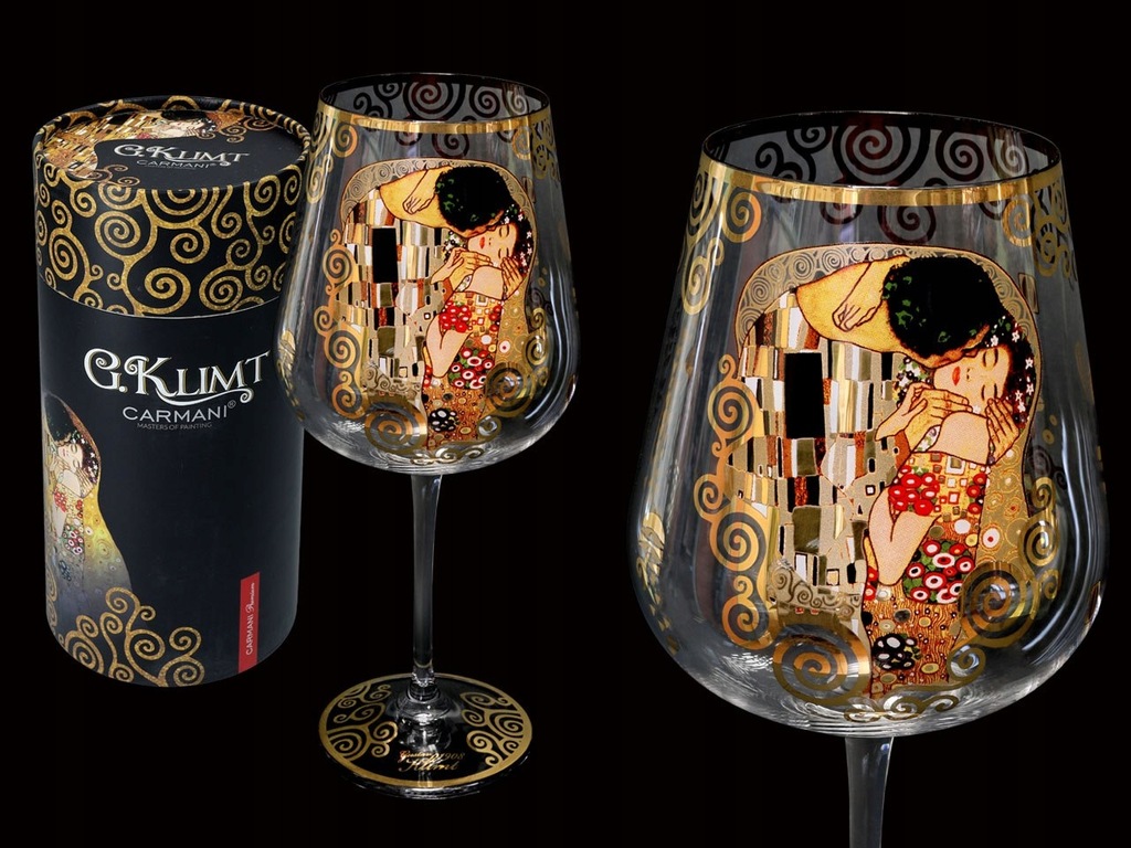 Kieliszek do wina - G. Klimt, Pocałunek (CARMANI)