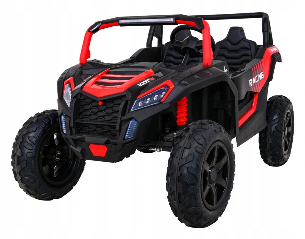 Buggy ATV Strong Racing dla dzieci Czerwony Silnik Pompowane koła Audio LED
