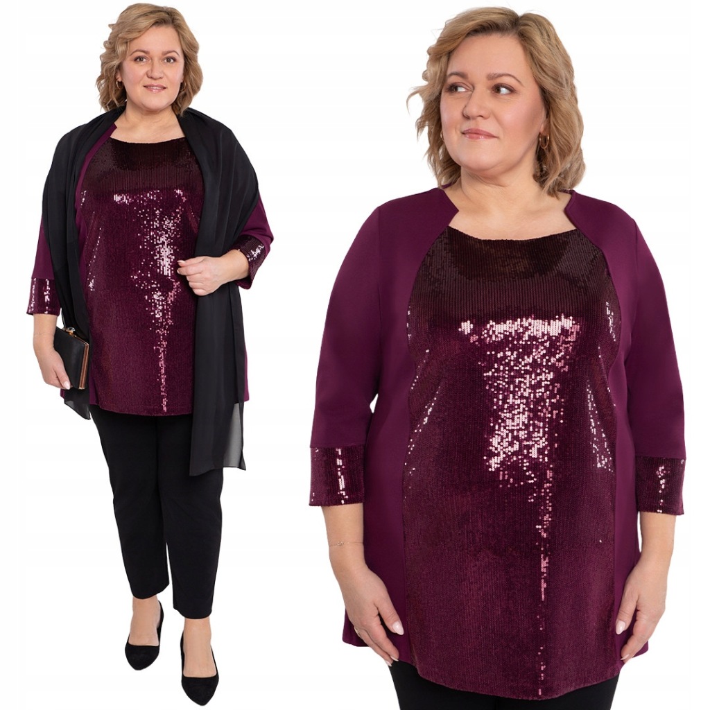 Fioletowa tunika z cekinami 50