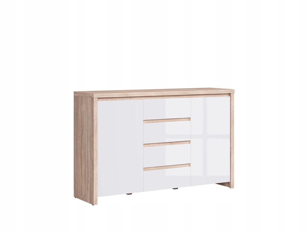 KOMODA KASPIAN 2 DZWI 4 SZUFLADY BLACK RED WHITE