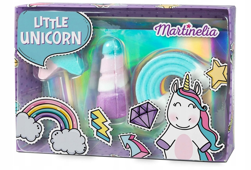 NARTINELIA LITTLE UNICORN ZESTAW DO KĄPIELI TĘCZOWE ZABAWKI DO KĄPIELI