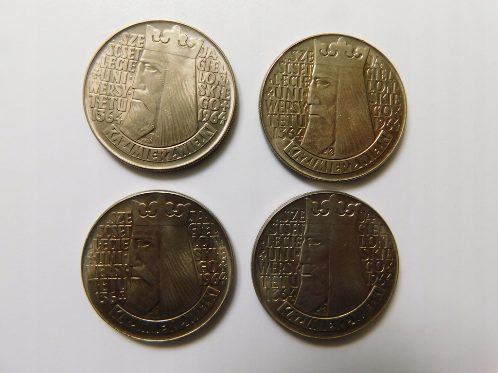 10 zł 1964 r. Kazimierz Wielki wklęsły - 2 kpl.