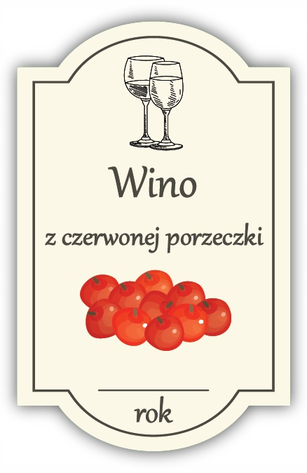 Wino z CZERWONEJ PORZECZKI - etykieta 10 szt.