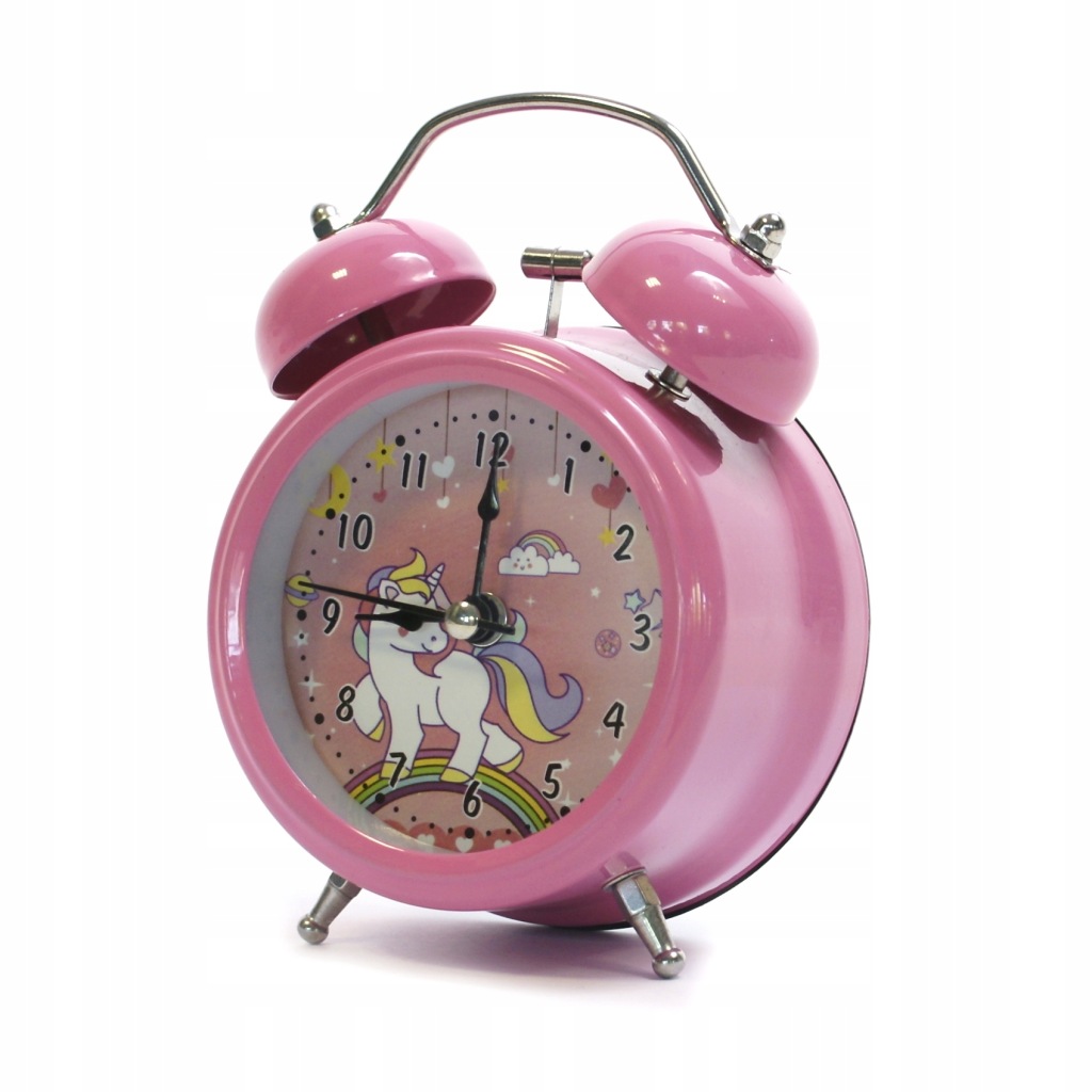BUDZIK DLA DZIECKA JEDNOROŻEC BAJKOWY ZEGAR Z ALARMEM RÓŻNE KOLORY