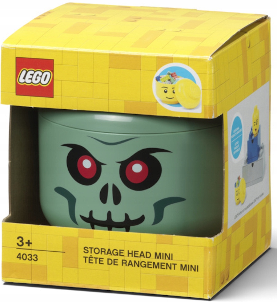 LEGO pojemnik plastikowy - Mini głowa LEGO - ZOMBIE - 10 Ø x 11,5 cm